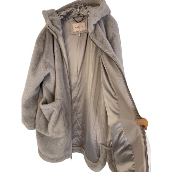 BCBGeneration Womens Faux Fur Plush Hooded Coat Size M - Picture 8 of 11